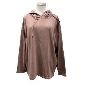 Main Strip Taupe Rose Hoodie Lightweight Pullover Soft Knit Medium NEW Lounge